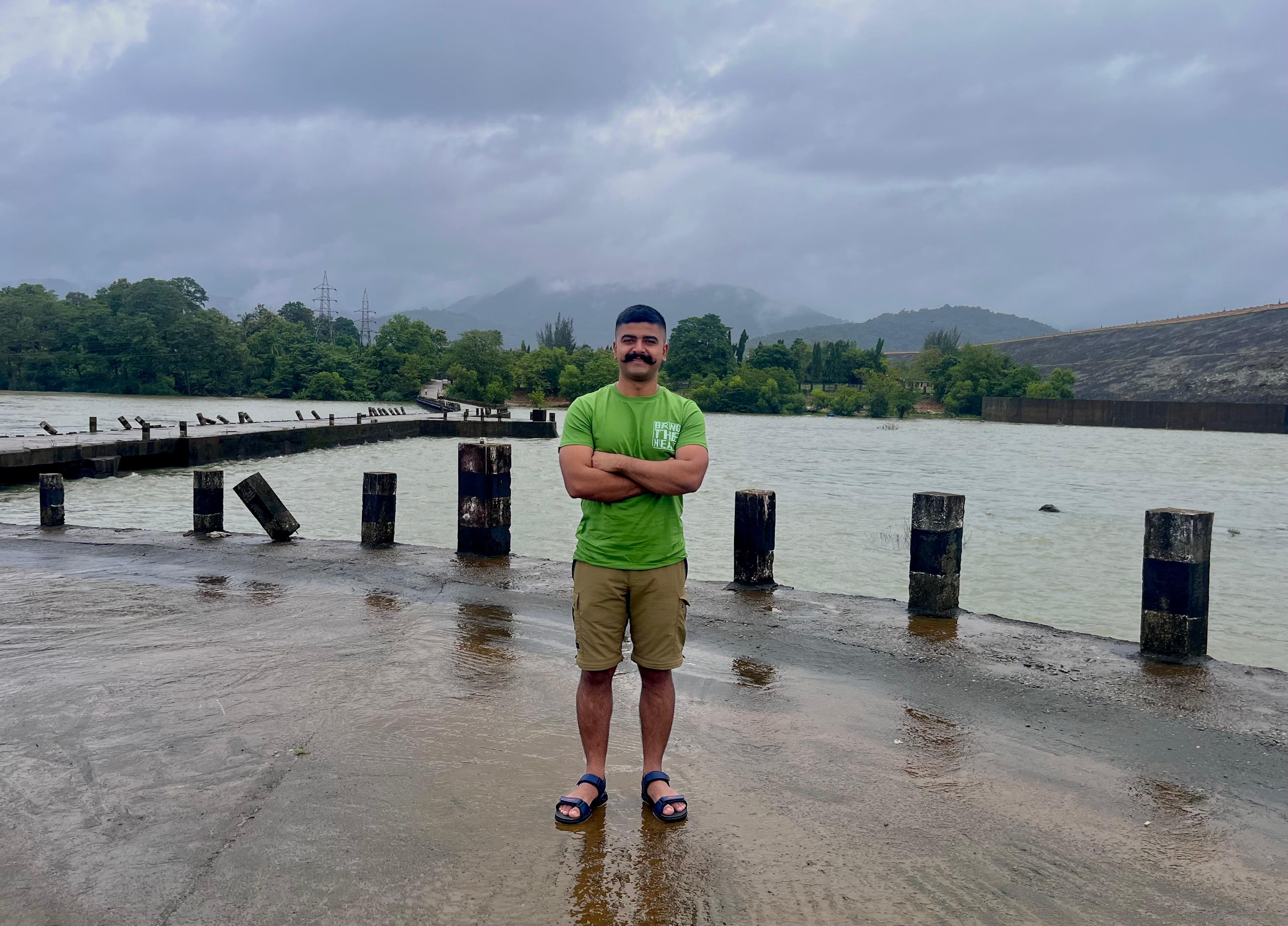 Me posing with damn water behind me.